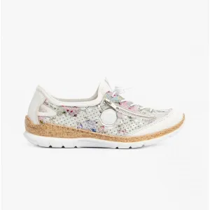 Rieker N42V1-90 Womens Trainers White/Multi