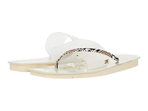 Sam Edelman Luciana Clear/Black/White Frosted Vinyl/Python Print 8 M