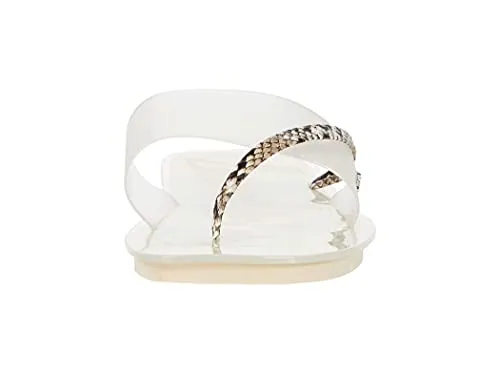 Sam Edelman Luciana Clear/Black/White Frosted Vinyl/Python Print 8 M