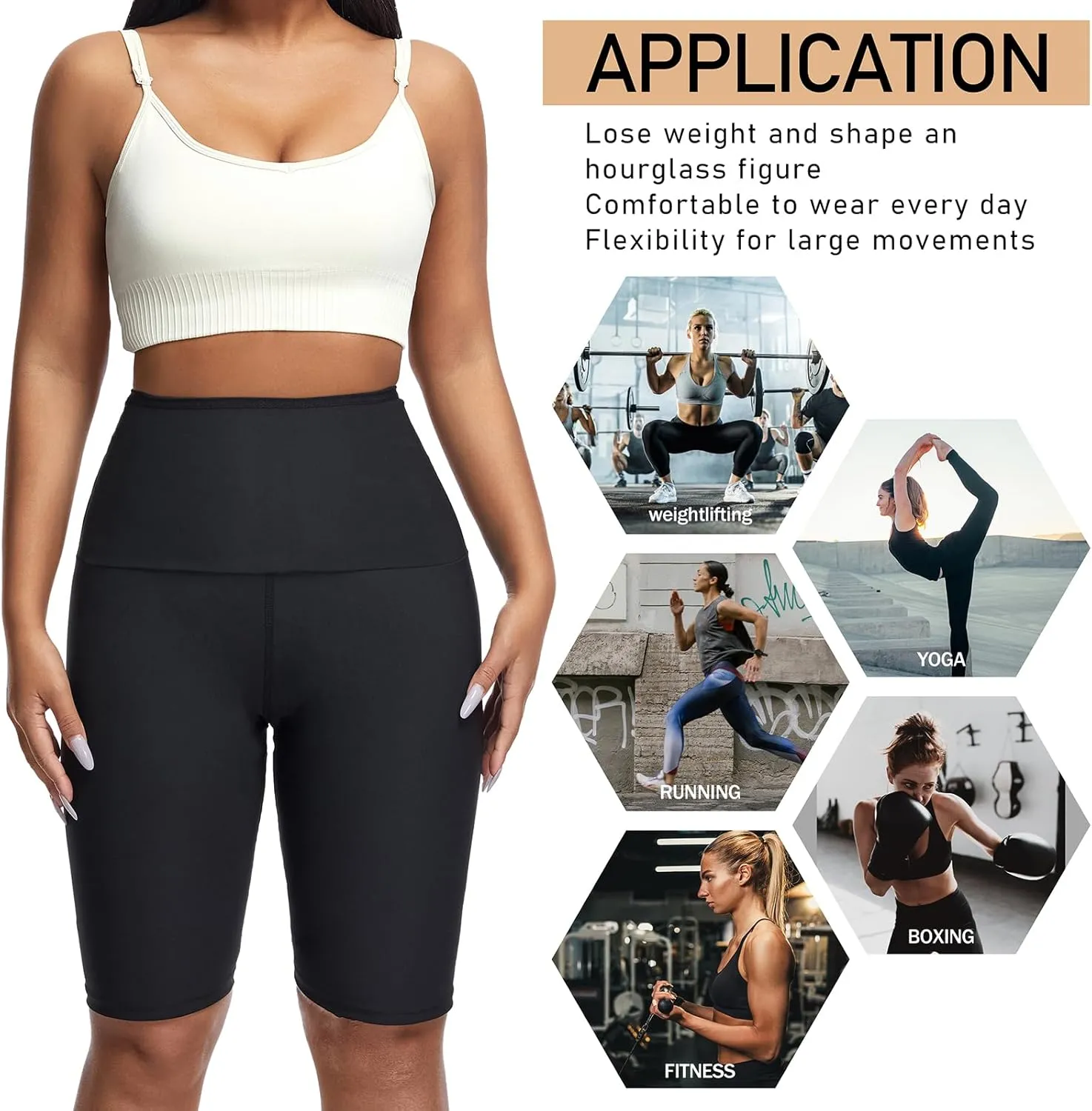 Sauna suit Shorts Pants Thigh Workout Gym Exercise Waist Trainer for Women Leggings Body Shaper Thighs Tummy Control