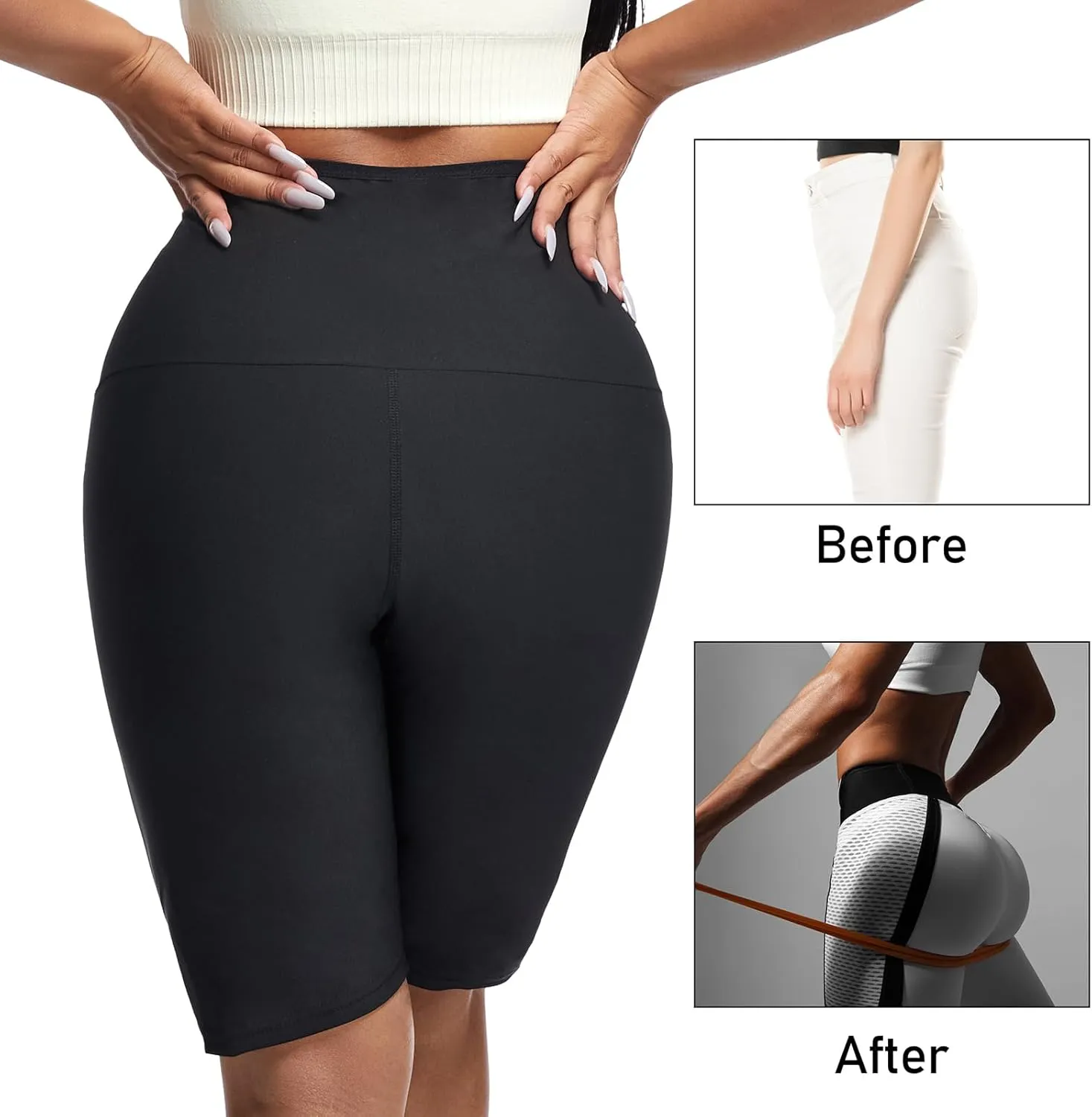 Sauna suit Shorts Pants Thigh Workout Gym Exercise Waist Trainer for Women Leggings Body Shaper Thighs Tummy Control