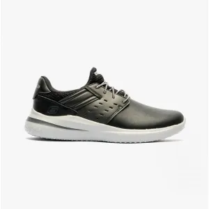 Skechers 210308/BLK DELSON 3.0-EZRA Mens Leather Trainers Black