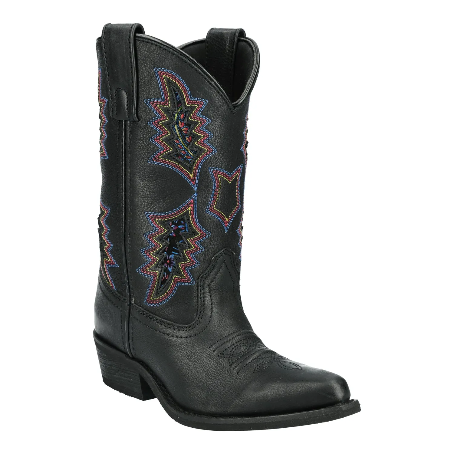 Smoky Mountain Boots Kids Girls Sierra Black Leather Cowboy Boots
