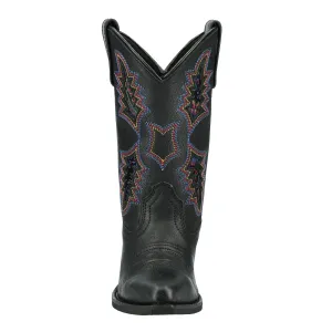 Smoky Mountain Boots Kids Girls Sierra Black Leather Cowboy Boots