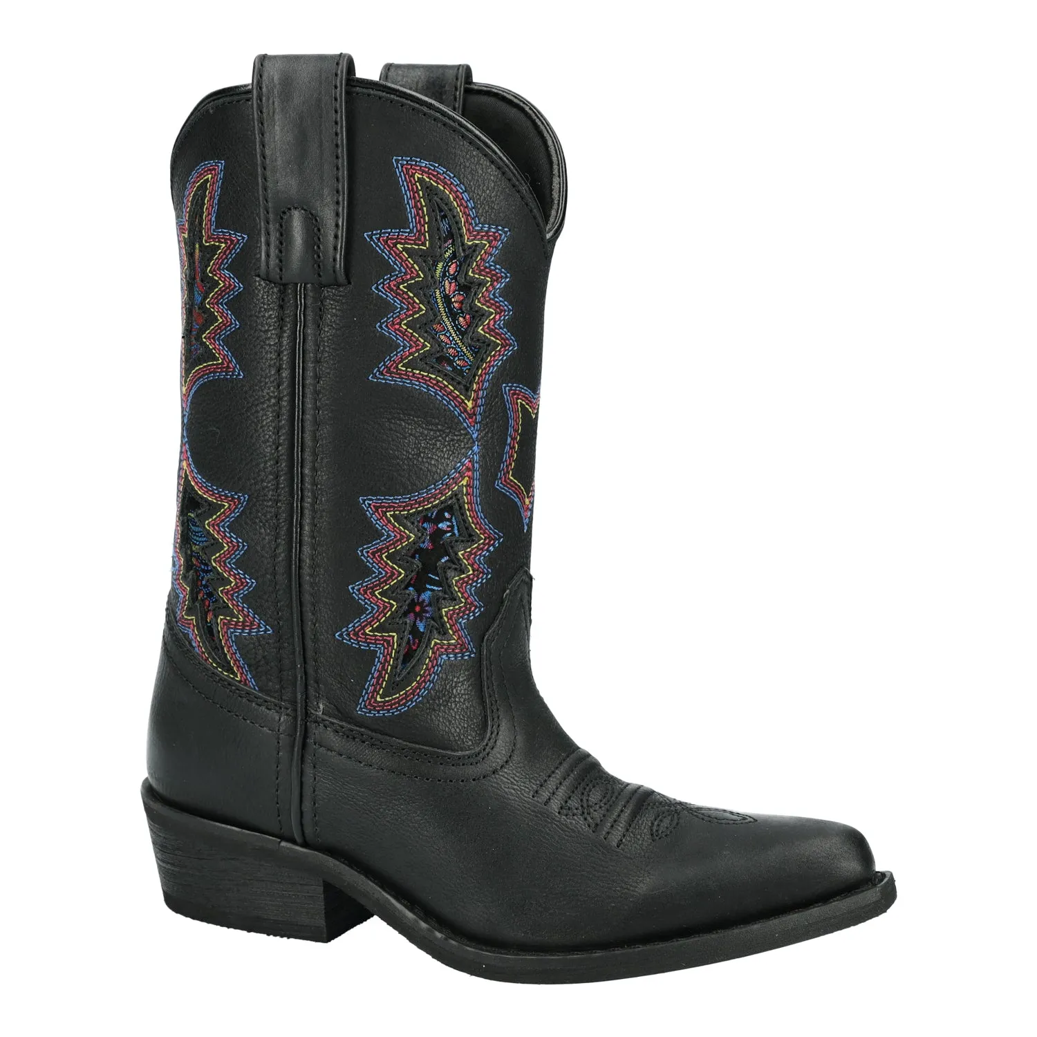 Smoky Mountain Boots Kids Girls Sierra Black Leather Cowboy Boots