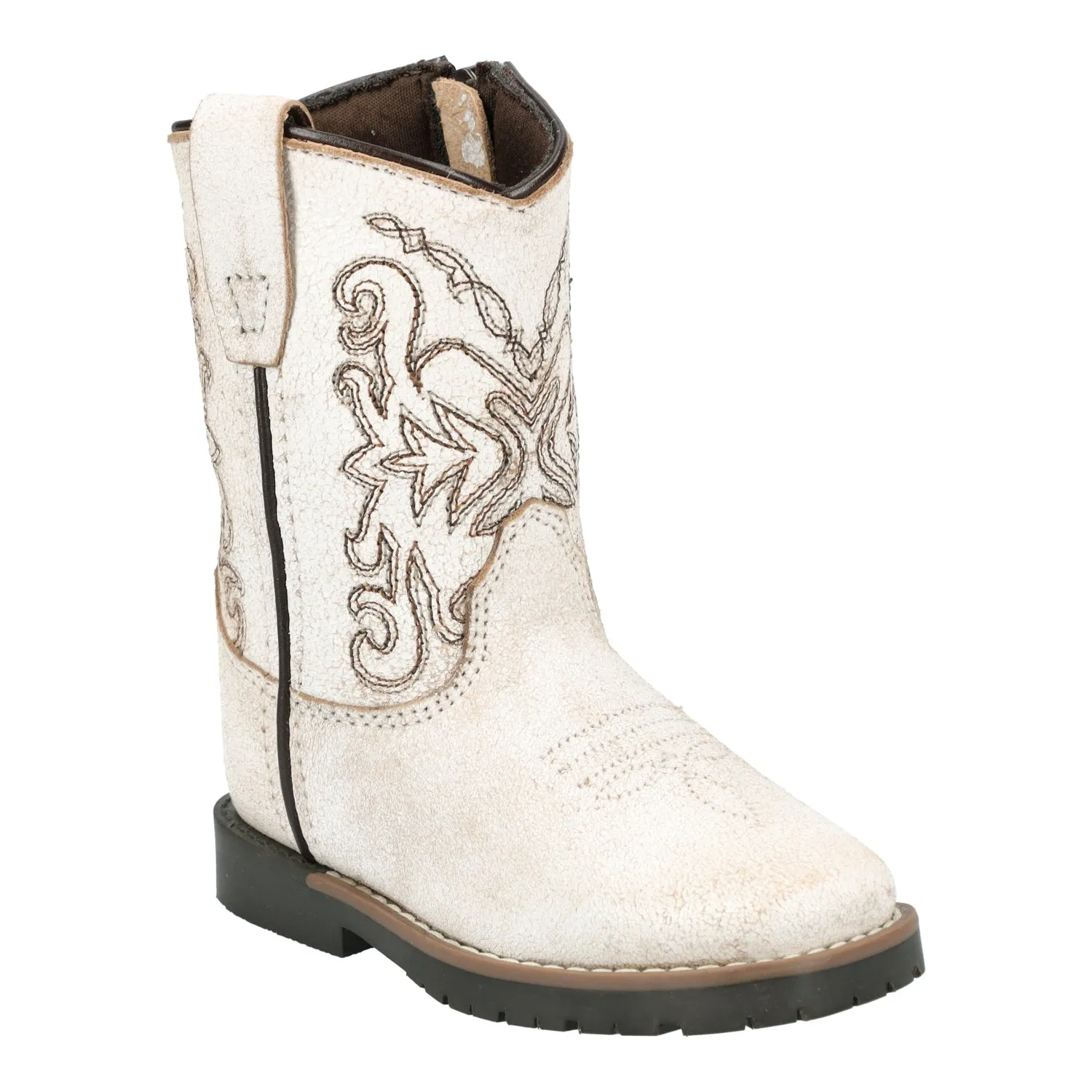 Smoky Mountain Boots Toddler Unisex Autry Antique White Leather Cowboy Boots