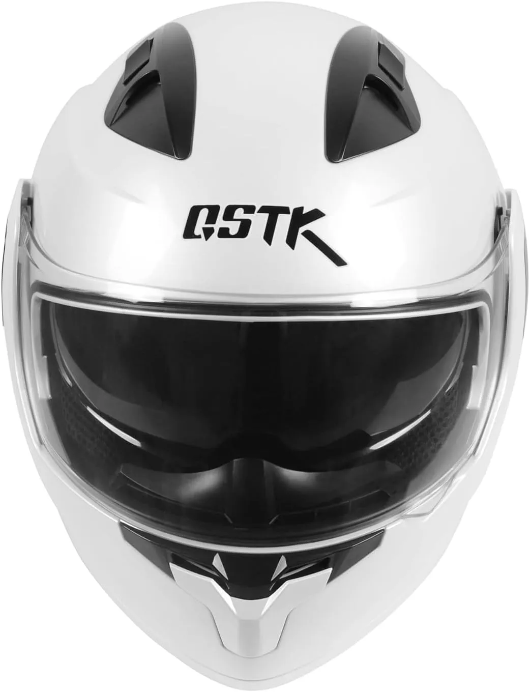 SPARK DOT Approved Modular Flip-Up Dual Visor Motorcycle Full Face Helmet, White, Small (55-56cm)