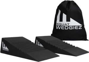 Squat Wedge Pair For Knees Over Toes Training- Anti-Slip Squat Ramps for Lower Body Strength- Slant Board for Squats, ATG Split Squats,Calf Stretching- Squat Wedge Block with Free Video