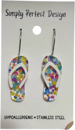 Starfish Flip Flop Sandals Earrings for Women – Hypoallergenic Handmade Jewelry - Beach-Inspired Dangle Earrings – Unique Gifts for Her, Mom, or Daughter – Summer Vacation Style