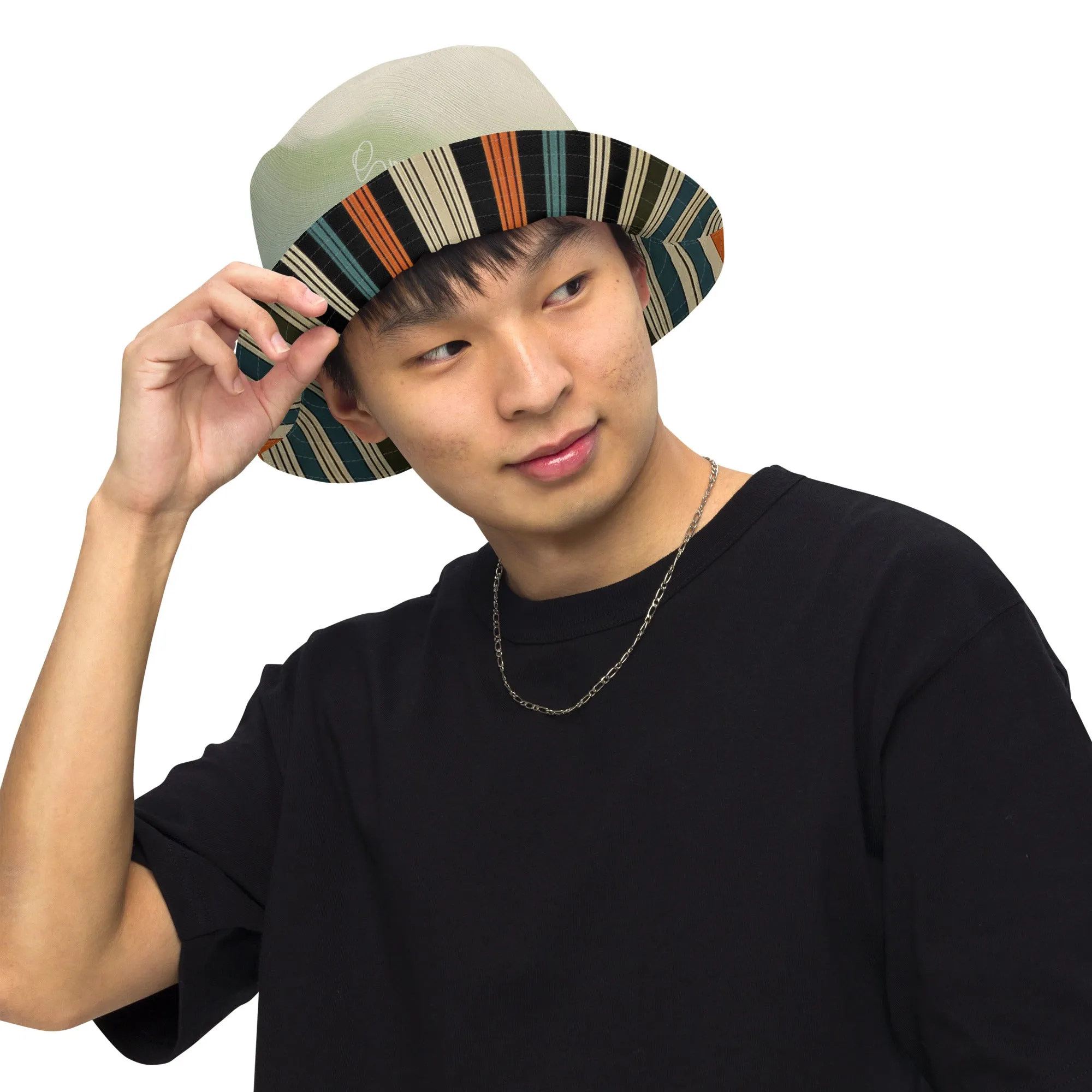 Stripes and clouds - Reversible bucket hat