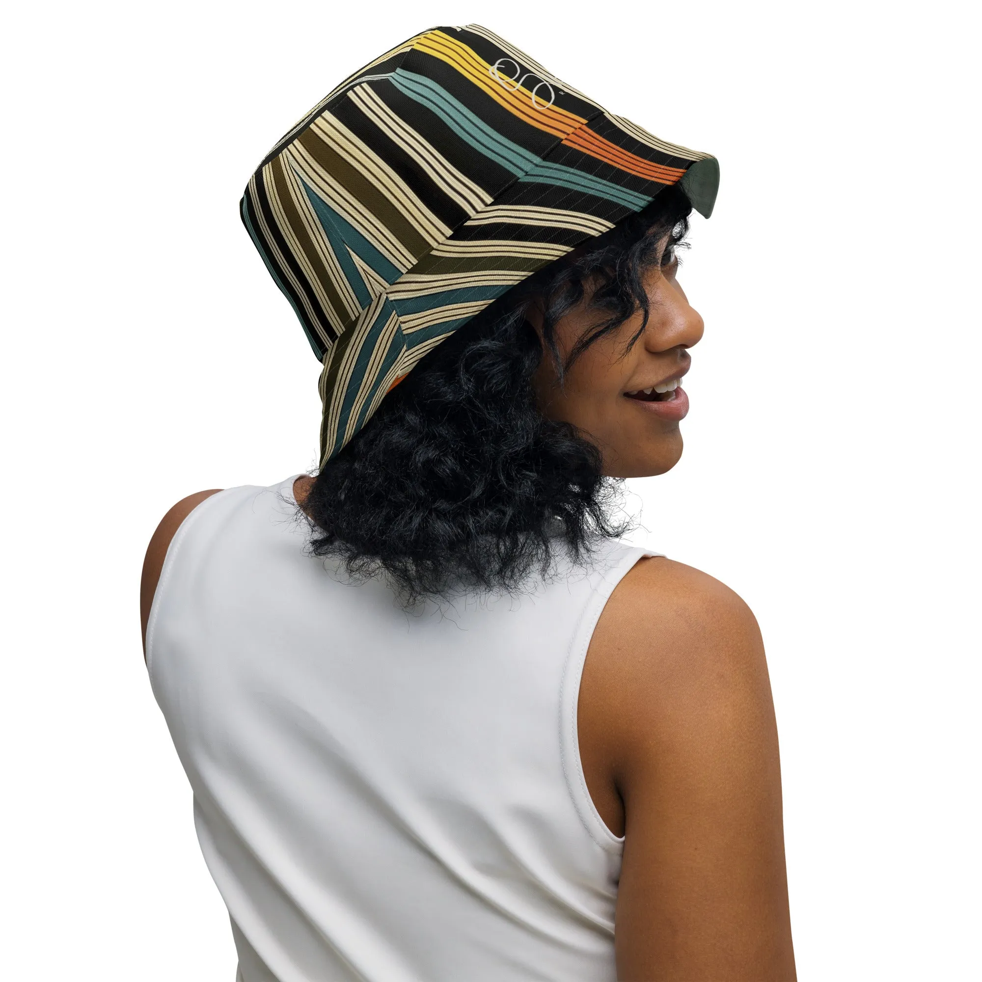 Stripes and clouds - Reversible bucket hat