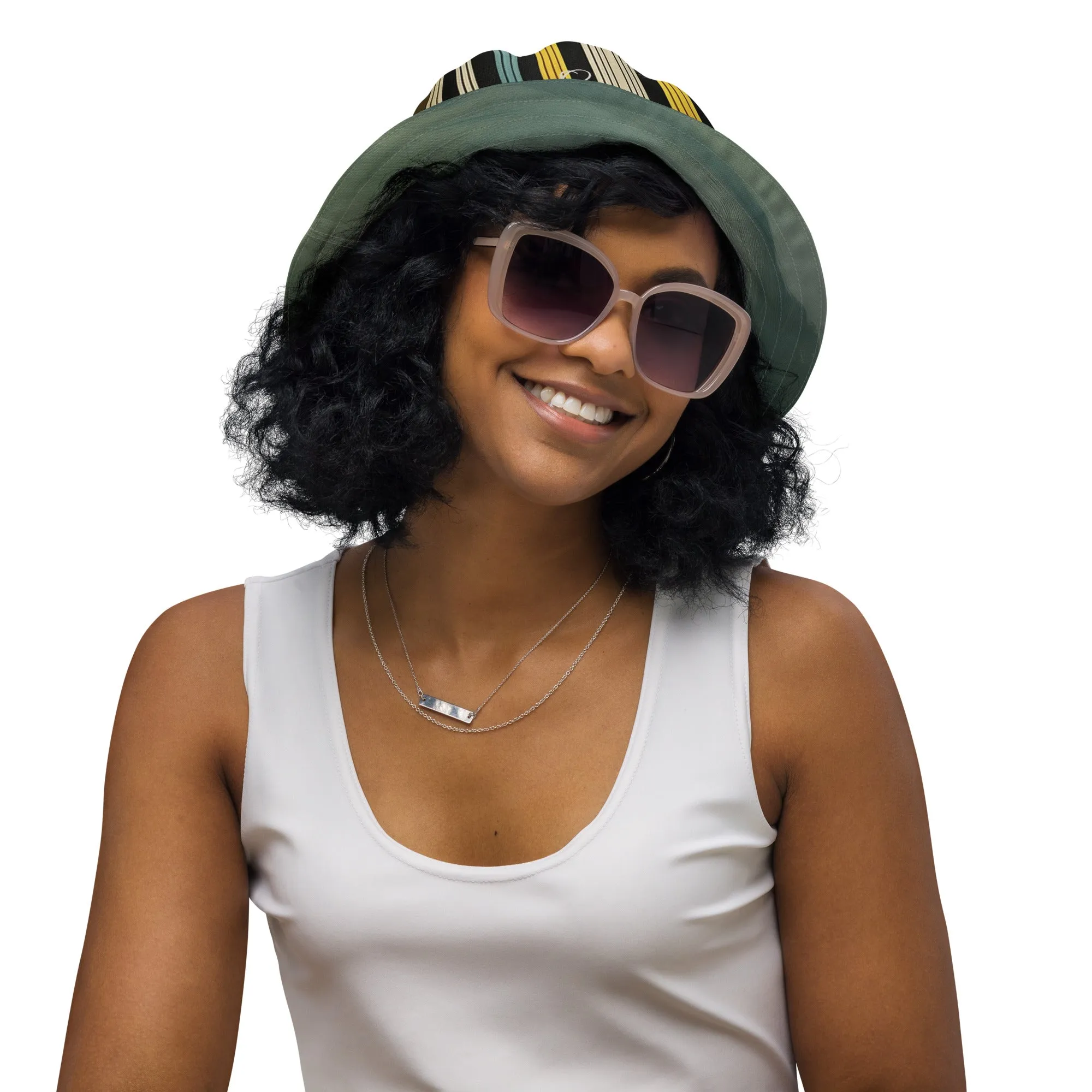 Stripes and clouds - Reversible bucket hat
