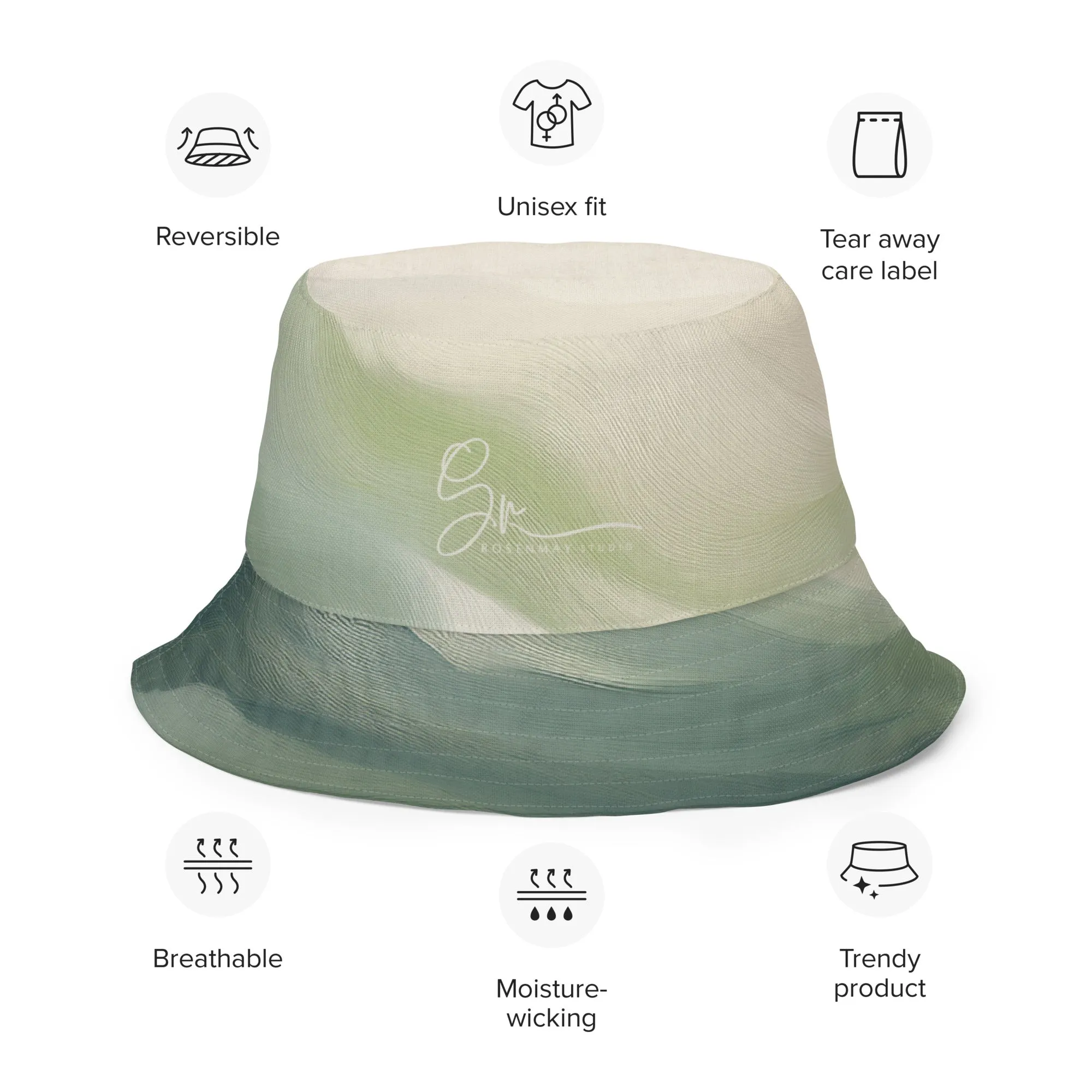 Stripes and clouds - Reversible bucket hat