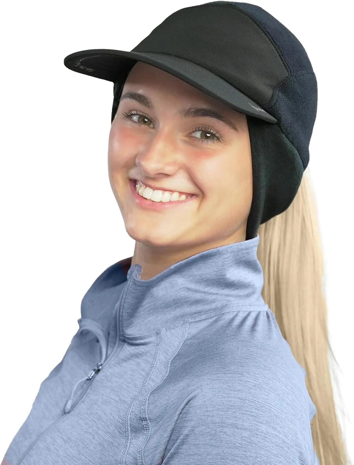 TrailHeads Ponytail Hat, Fleece Beanie for Women - Winter Hat with Visor - Warm Hats for Women, Running Hat, Winter Golf