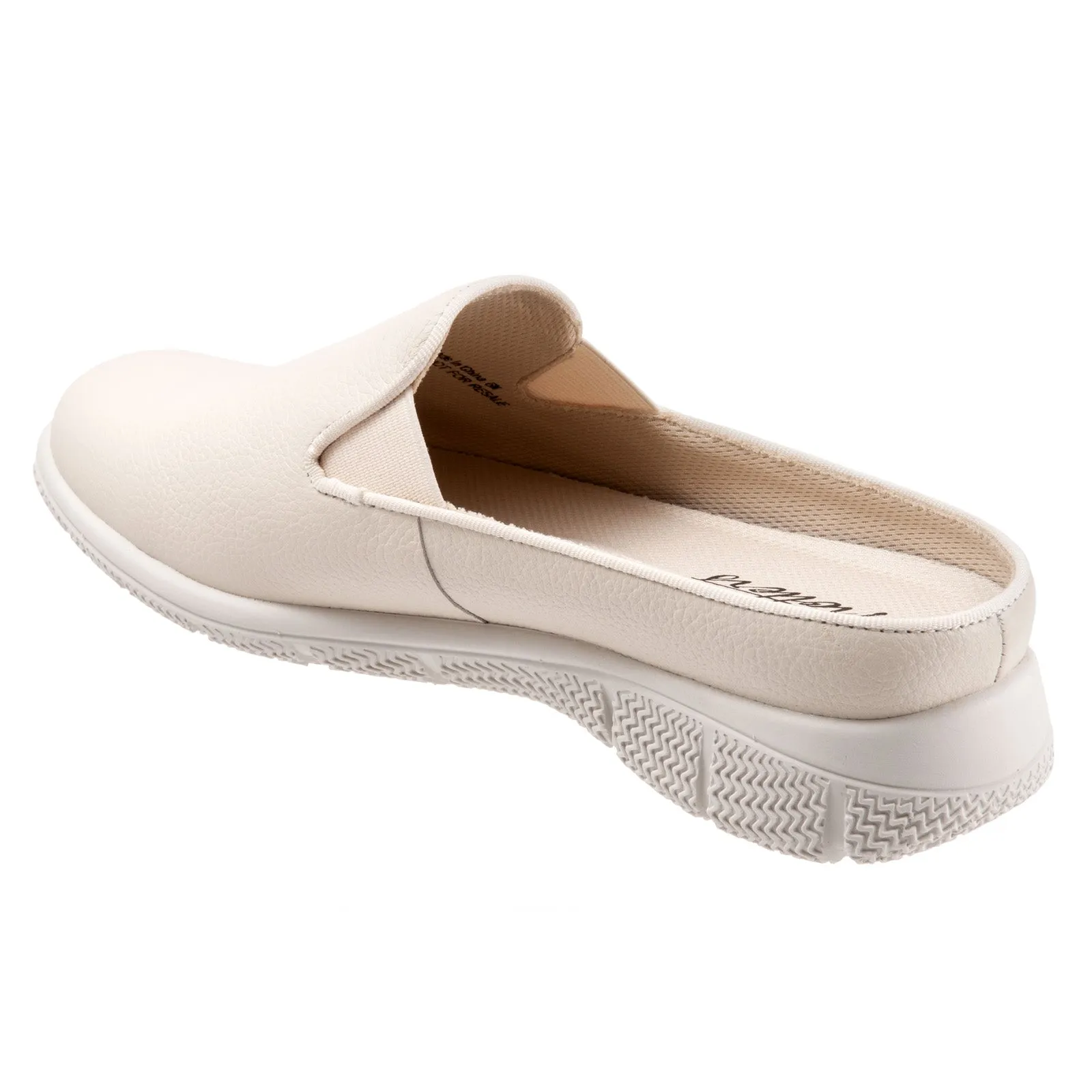Trotters Uma T2238-126 Womens Beige Narrow Leather Slip On Mule Flats Shoes