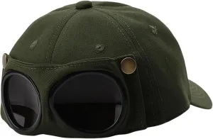 Unisex Aviator Hat Summer Glasses Peaked Cap Sunglasses Baseball Cap Beach Travel Hip Hop Hat for Women Men