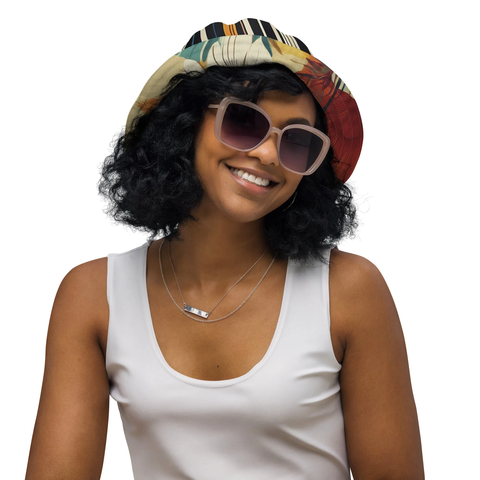 Vintage lines - Reversible bucket hat