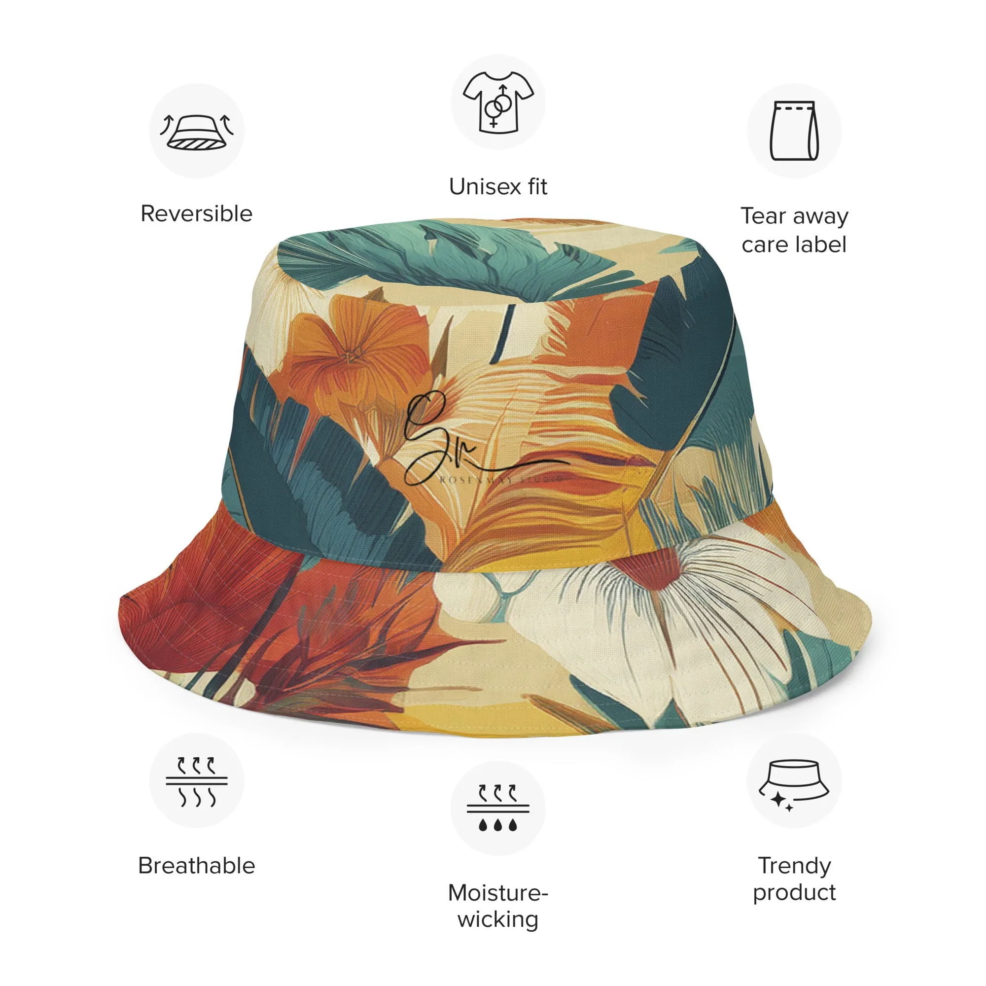 Vintage lines - Reversible bucket hat