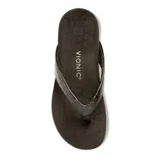 VIONIC DILLON BLACK CROC TOE POST SANDAL