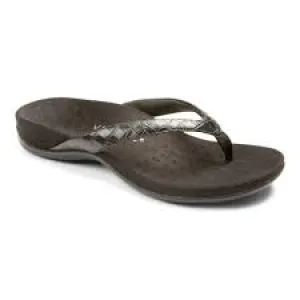VIONIC DILLON BLACK CROC TOE POST SANDAL