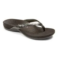 VIONIC DILLON BLACK CROC TOE POST SANDAL