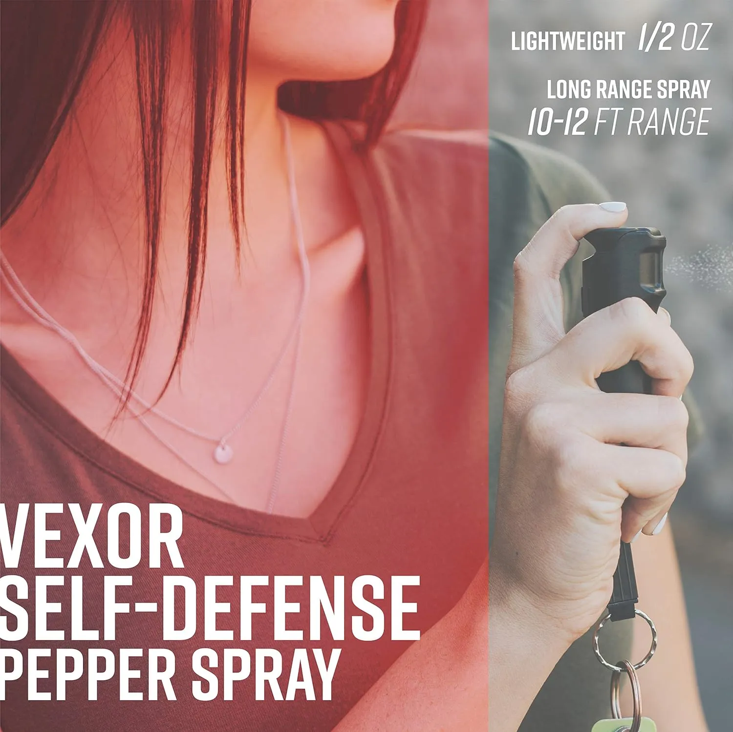 Zarc Vexor Police Strength Pepper Spray, Flip-Top Finger Grip, 20  Shots, 10-12 Ft. Range - 4 Pack