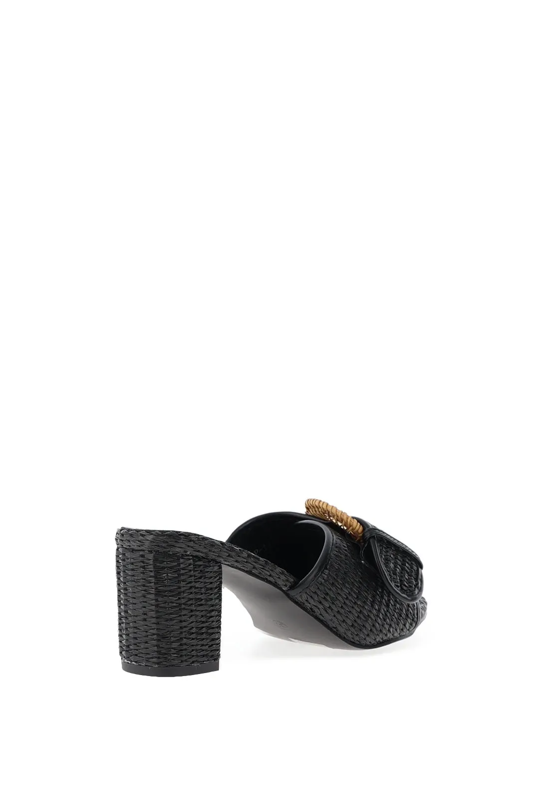 Zen Collection Woven Heeled Mules, Black